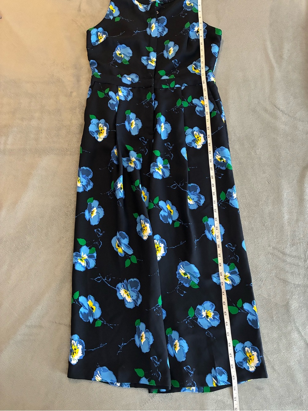 Banana Republic Navy Floral Sleeveless Wide-Leg Jumpsuit - Picture 14 of 15